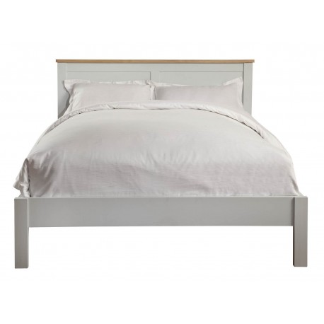 St Ives 4ft6" Kingsize Bed in Dove Grey Finish with Real Ash Vaneers on Top