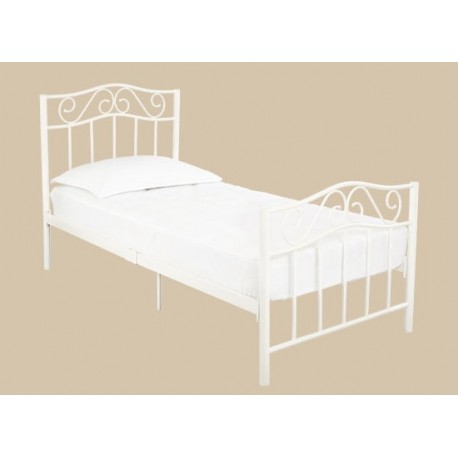 Zeta Small 3ft Size Metal Bed Frame in White